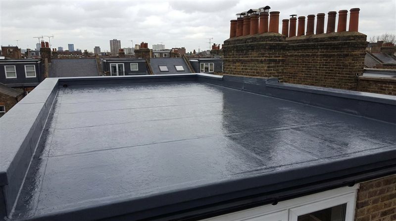 Flat roofing work on a London property